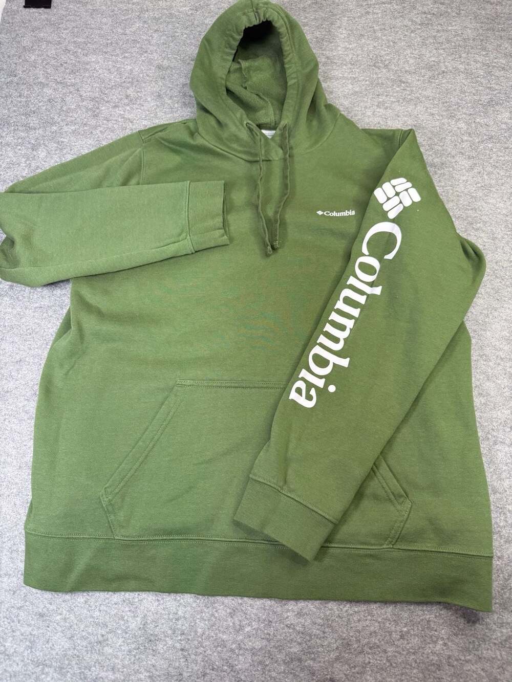Columbia Basic Logo Hoodie Size 1X Green Pullover Sweatshirt